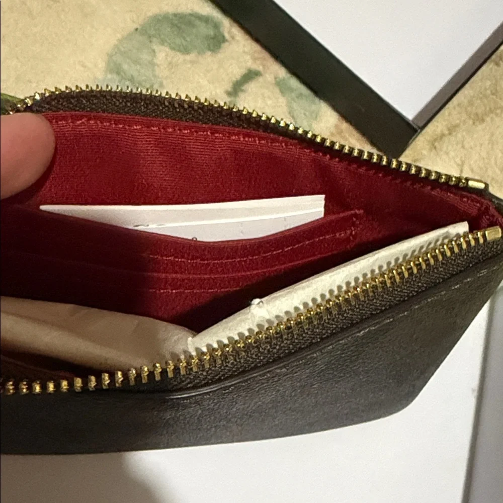 Coach Signature Brown and Red Wristlet